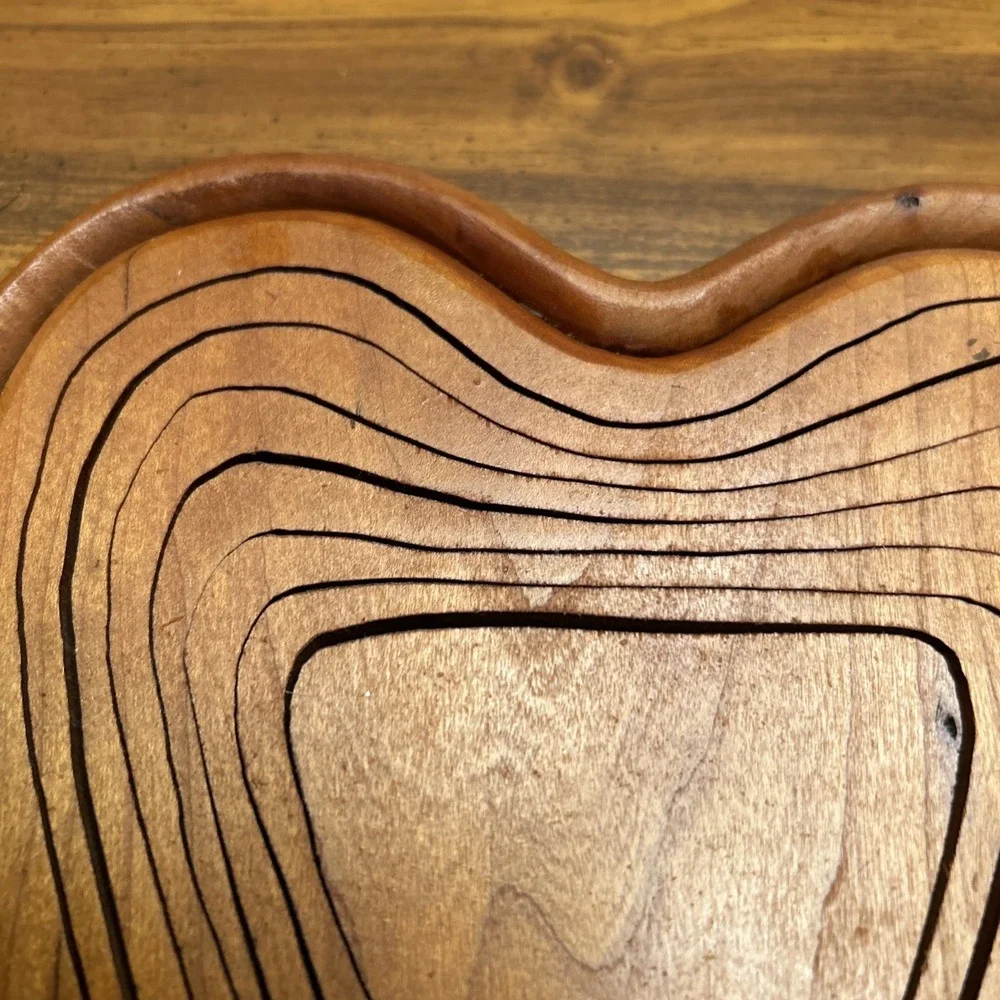 Lot‎ 2 Wooden Trivets Converts To Pear Tree Basket Heart